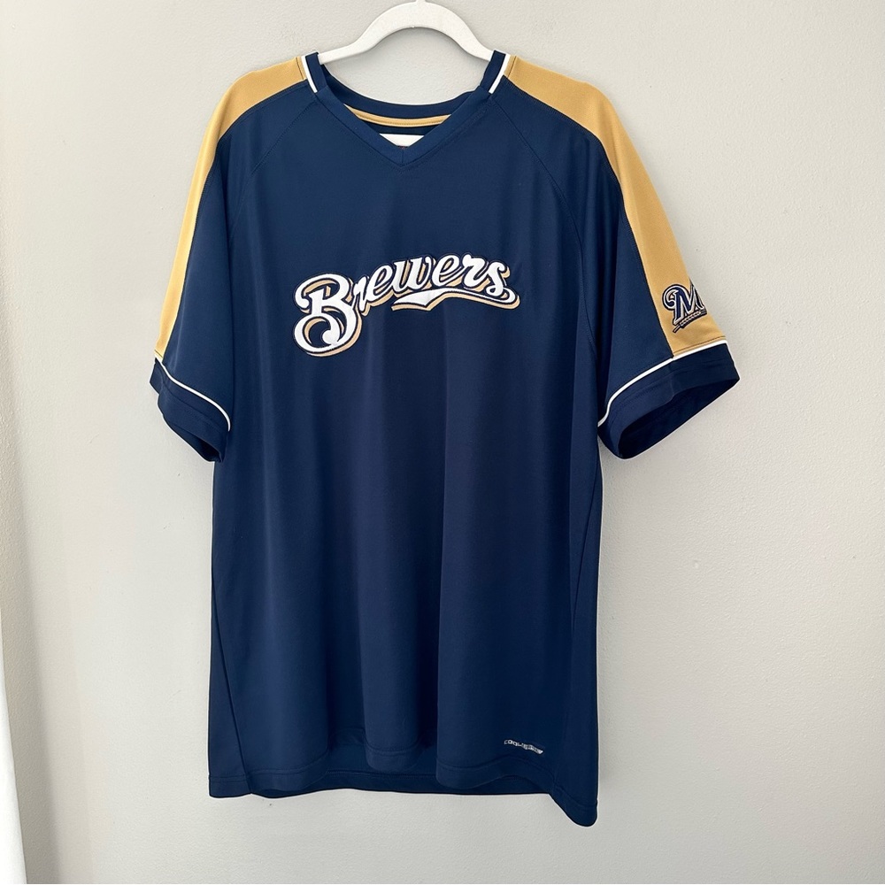 MLB Milwaukee Brewers 2XL Short Sleeve Cool Base Top